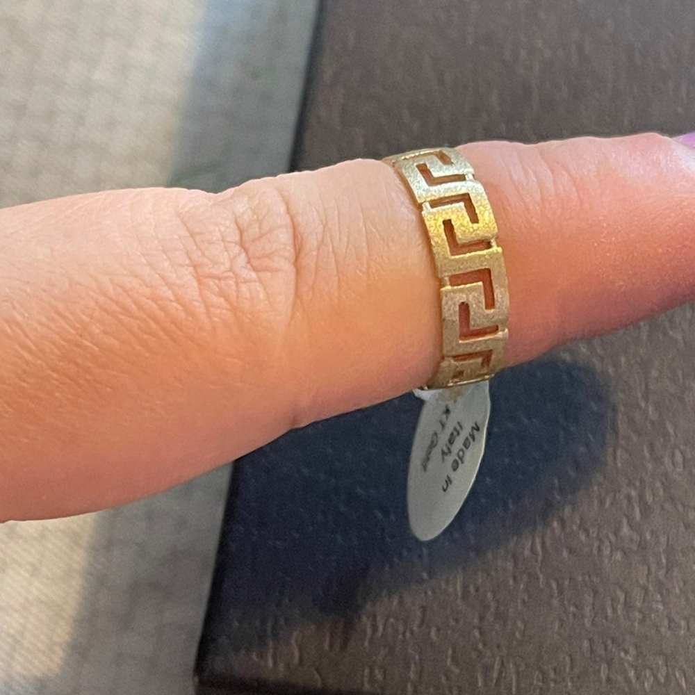 Gold Geometric Pattern Ring - image 4